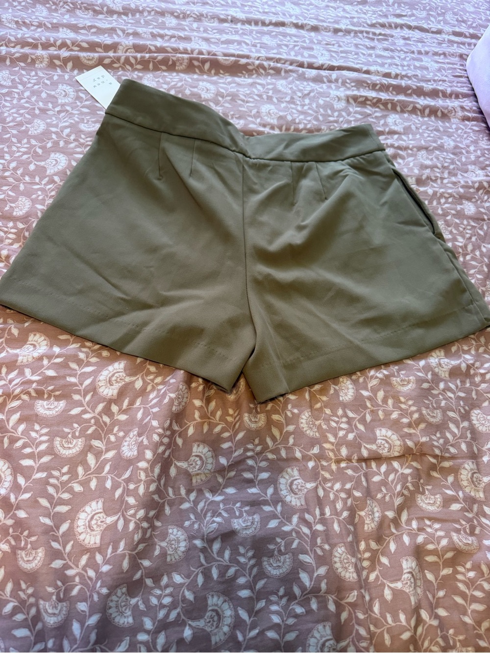 High-Rise Olive Green Women's Shorts